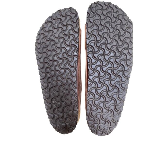 Birkenstock Men's Arizona Sandal EU 46 US 13 Brown Leather Slide Double Strap - Picture 9 of 13